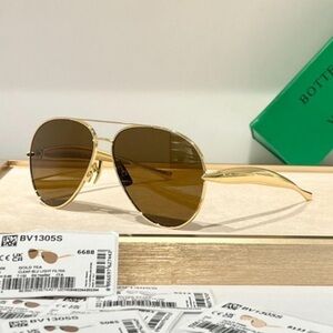 Signature BV Gold Aviator Sunglasses